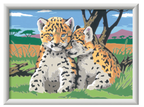 CreArt final image, depicting two young cheetahs snuggling