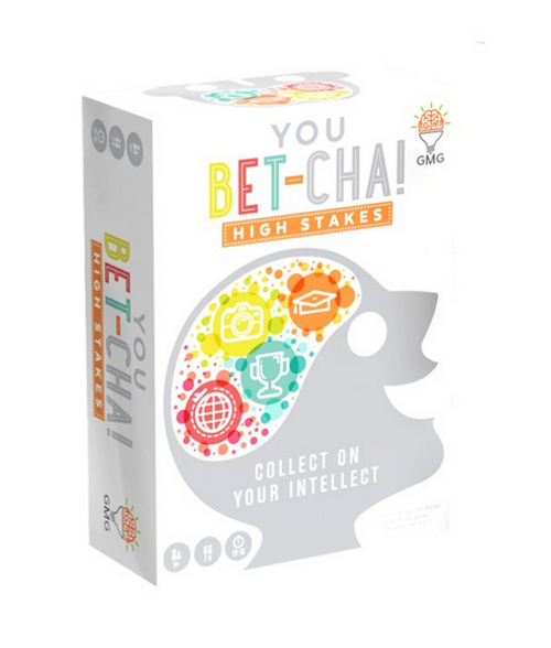 You Bet-Cha game box, depicting a mind filled with colorful iconography