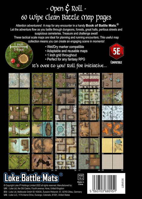 back cover of book with book content images or various two page maps