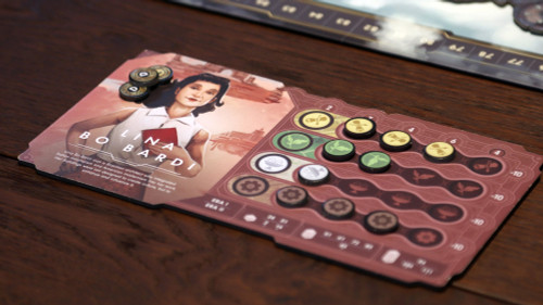 close up of character card components