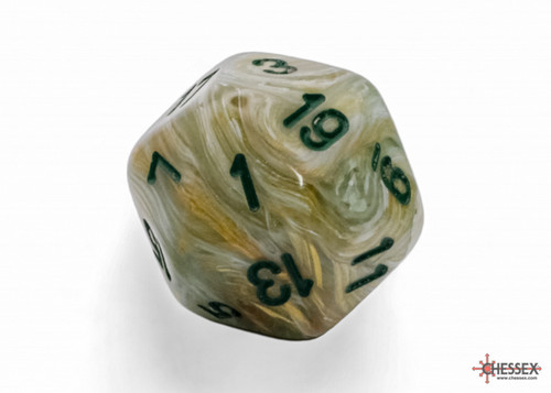 Close up of the color swirling on a d20