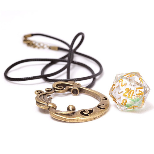 Mermaid D20 Necklace with die removed