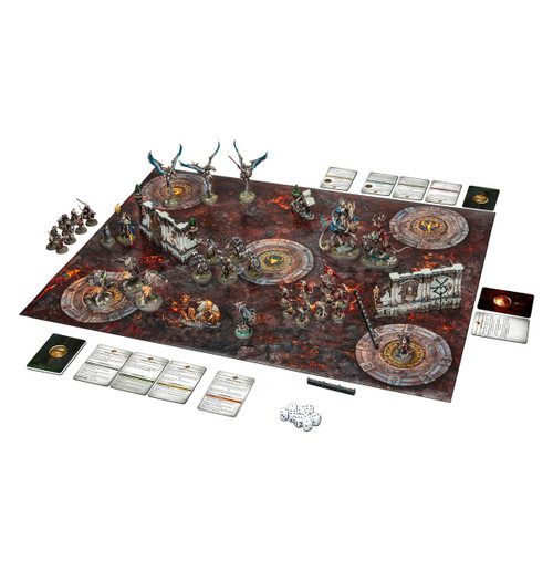 A game layout with components mid play