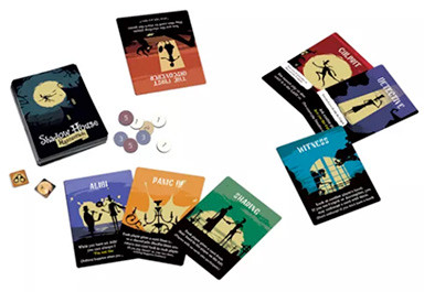 Gameplay, featuring cards and tokens