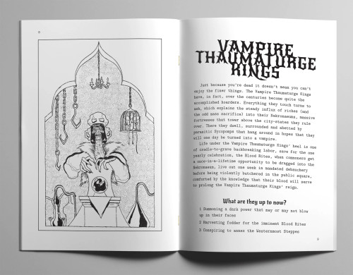 Interior page spread, titled Vampire Thaumaturge Rings