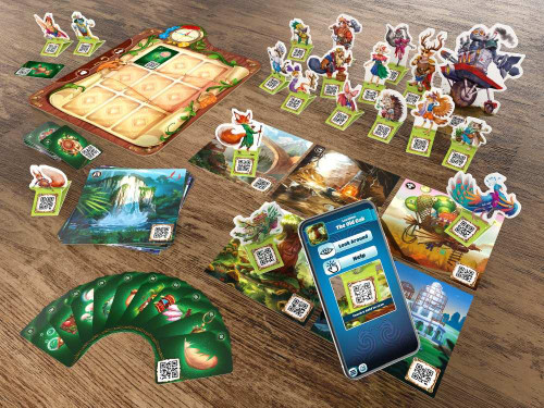 Components, cards, use of your own phone for QR codes, characters and places 