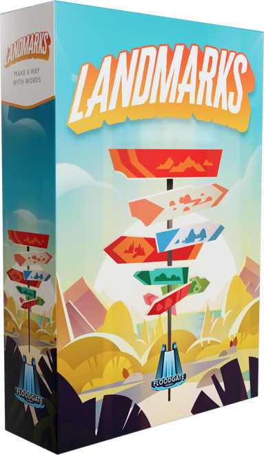 Front of game box, a cross roads sign with arrow in many directions 