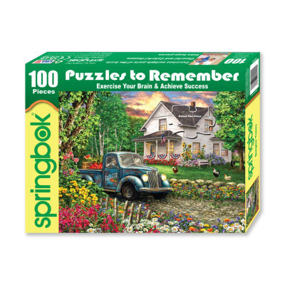 Front of  green puzzle box for Simpler Times. 