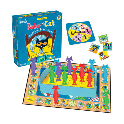Example gameplay, featuring many Pete the Cat figures standing on a bed