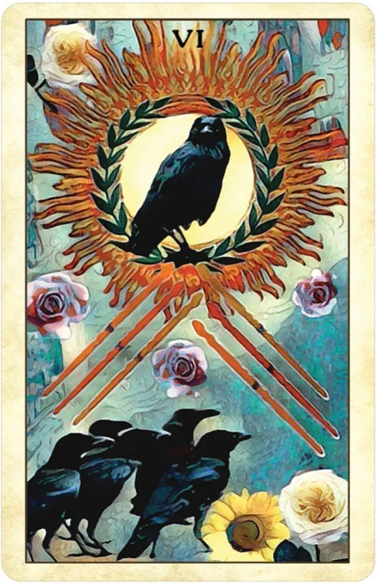 Example card featuring numerous crows