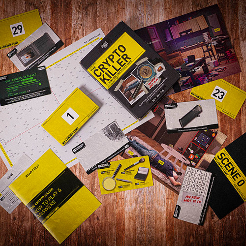 Box contents, including photos, time charts and how-to-play booklet