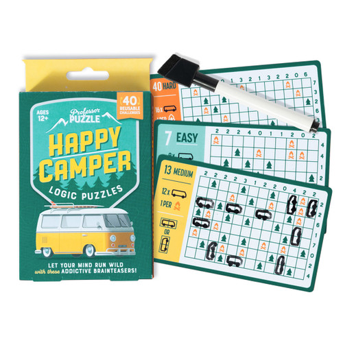 Example logic puzzle cards with dry erase marker