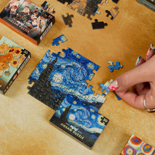 A nearly complete puzzle of Starry Night by Van Gogh