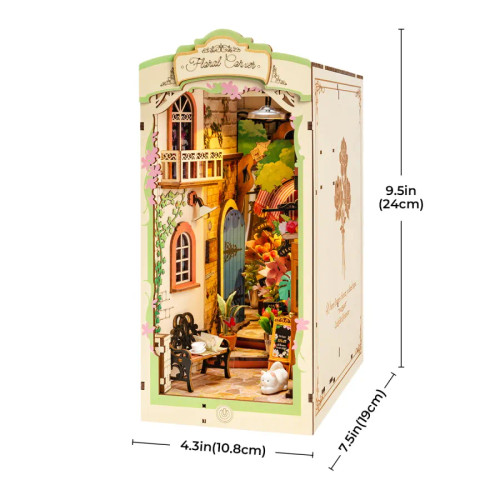 Completed model with dimensions