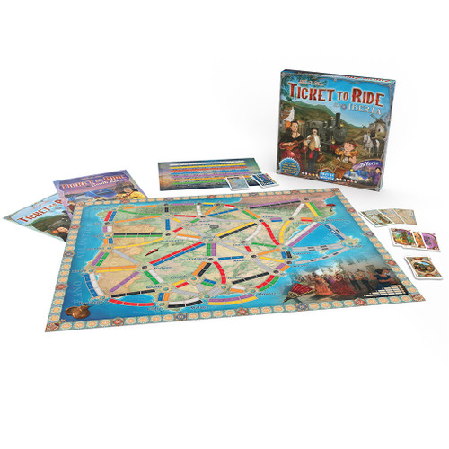 Game board and components with box and rules.