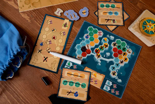 Rivages, a map of color regions, some crossed out