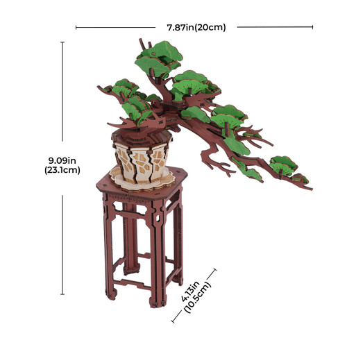 The assembled foliage with measurements
