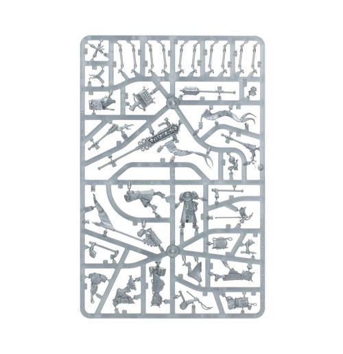 The plastic pieces, needing to be assembled