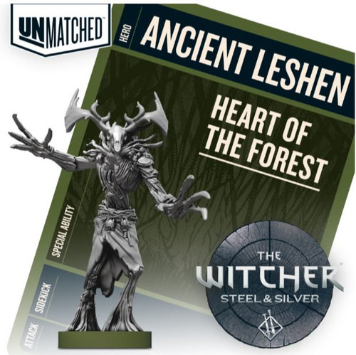 the Leshen mini with green character card backdrop.