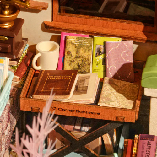 Closeup details of a book sale display