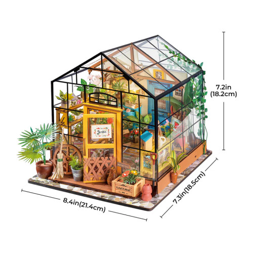 Completed model with dimensions