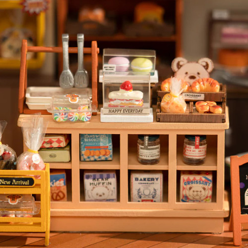 Closeup details of a bakery display