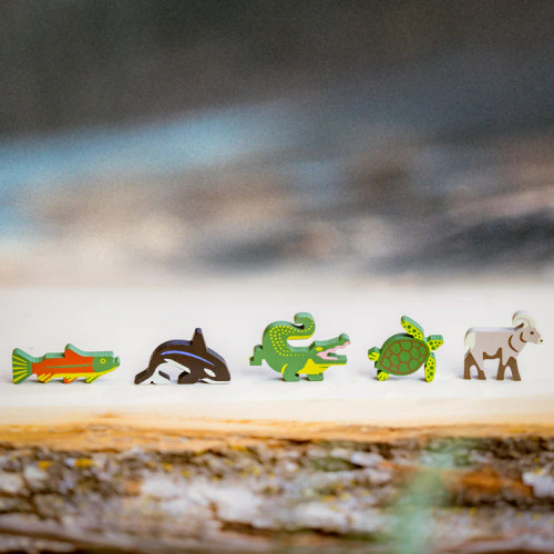 Screen printed wildlife tokens