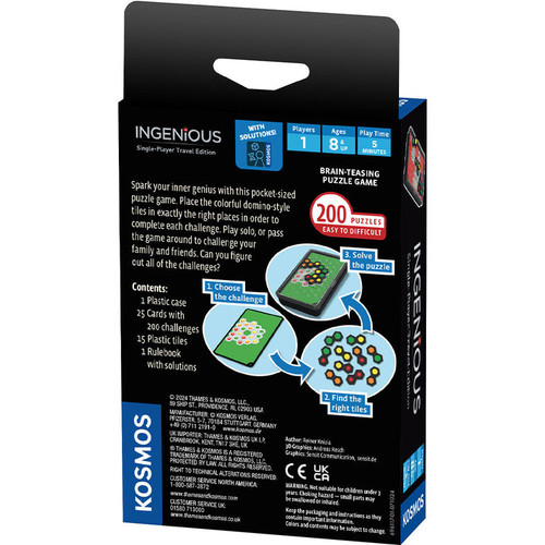 Back of packaging with a sample puzzle and components list