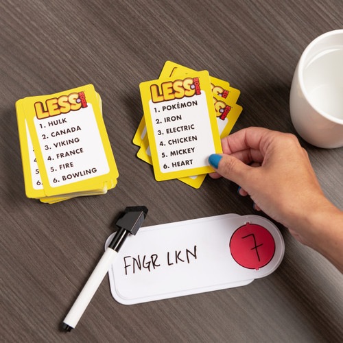 Example prompt cards and answer board