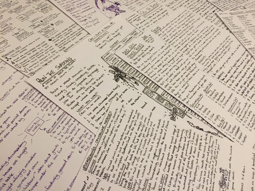 The included one-page RPGs in a haphazard pile