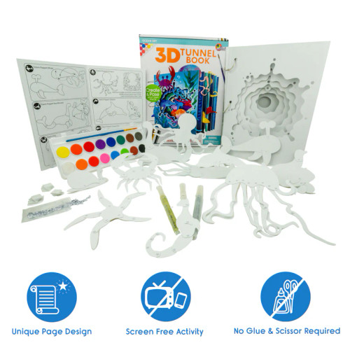 Included paper crafts and art materials