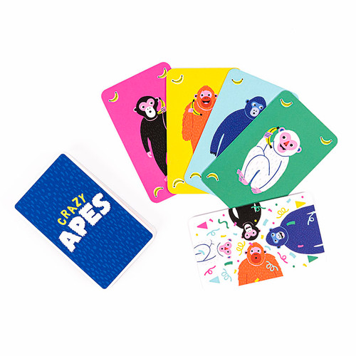 Example cards depicting different cartoon monkeys and apes