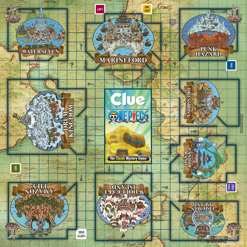 The CLUE map with Notable One Piece lore locations example: Waterseven, marineford