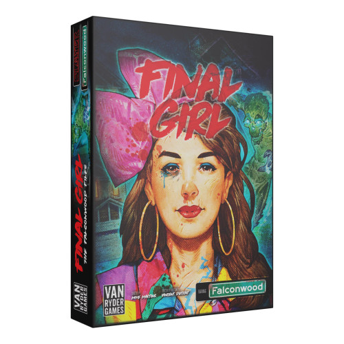 Feature box side two cover, featuring a Final Girl character and the killer
