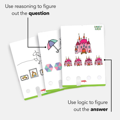 Three of the included puzzle cards