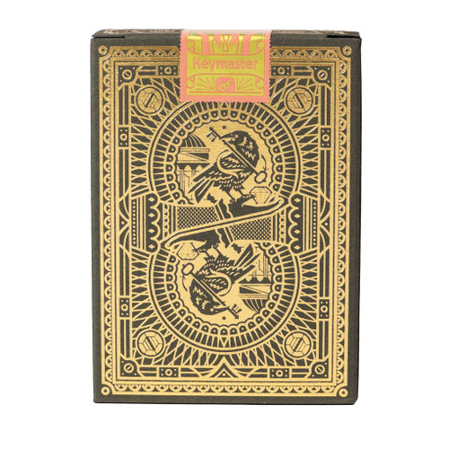 Back of card deck gold and matt green/black