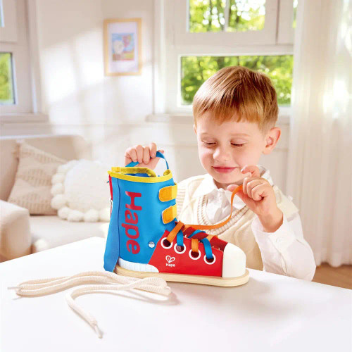 A child plays with the toy