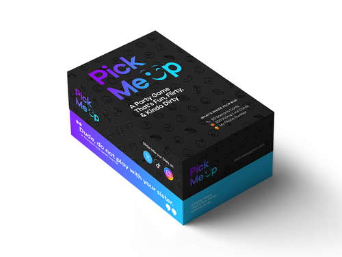 outside top, Side of box, black on top and Blue/Purple bottom