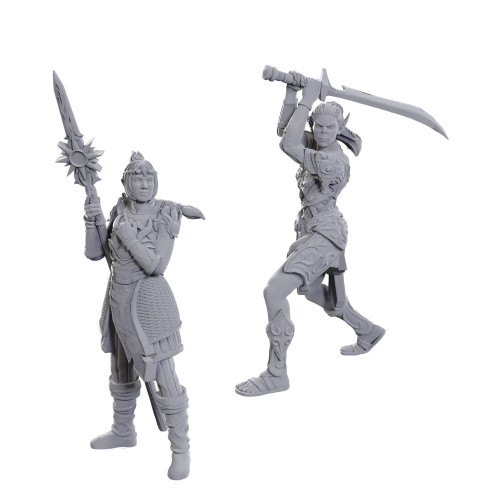 Lae'zel and Shadowheart unpainted miniatures