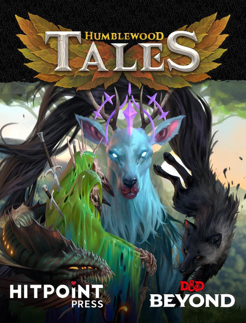 front of book with a blue deer, green ooze, and black fox