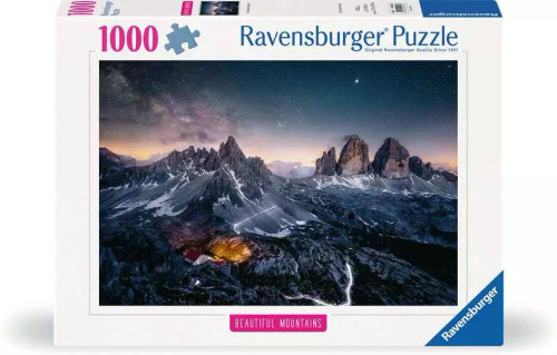 front of the puzzle box Three Peaks, Dolomites
