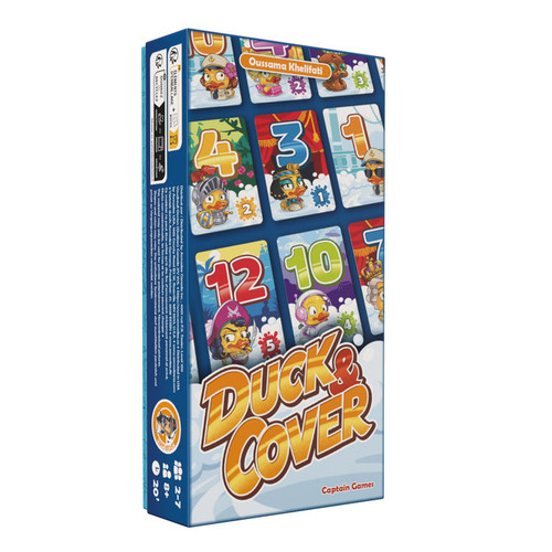 front of packaging with numbered cards with themed ducks