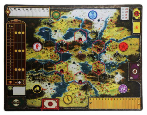Scythe gameboard playmat shown from above