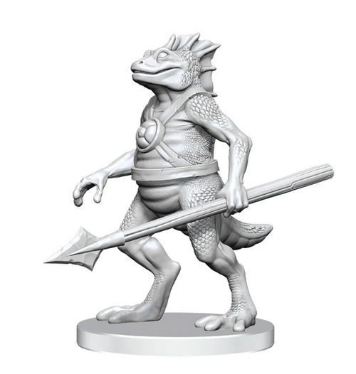 a lizard on two legs with a spear