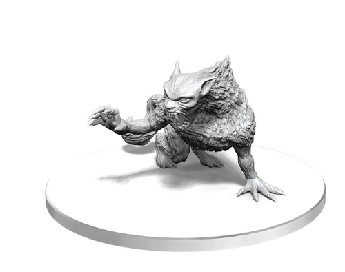 a miniature with catlike body and claws