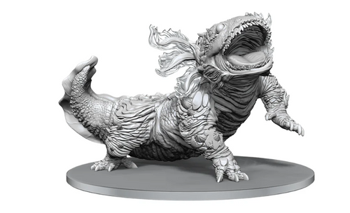 a flame lizard with its mouth open