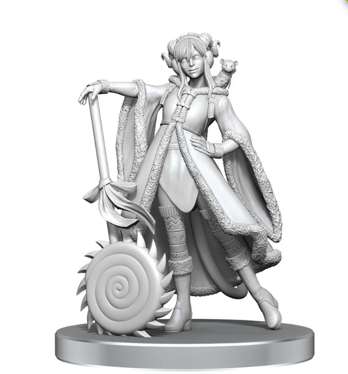 a miniature with a giant lollipop spiked weapon