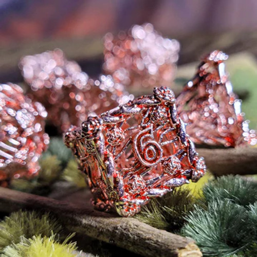 Closeup of dice on nature scenery