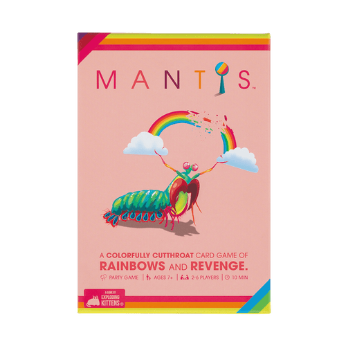 front of game box, pink with a bug holding a broken rainbow