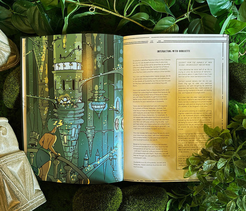 The book with an image on one side and text on the other.